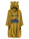Pew-Pew Madafakas Sweat à capuche pour femme avec oreilles de chat et poches