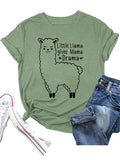 Mama Llama Tees T-shirt pour femme Little Llama Gives Mama Drama