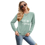 Damen Let It Snow Langarmshirt Schneeflocke Weihnachtsbluse