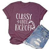 Damen T-Shirt „Classy Until Kickoff“ Fußballshirt Spieltag