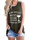 Women Sleeveless A Day Without Wine is Like Just Kidding I Have No Idea Shirt Women Wine Tank Top