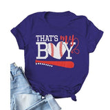 T-shirt graphique de baseball pour femmes, c'est mon garçon