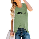 Frauen EKG Herz Tank Tops Camper Liebe Shirt