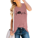 Frauen EKG Herz Tank Tops Camper Liebe Shirt