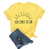 Damen T-Shirt mit Aufdruck „Here Comes The Sun“