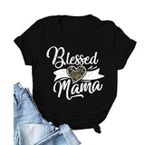 Women Blessed Mama T-Shirt Cute Mom Shirt