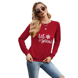 Damen Let It Snow Langarmshirt Schneeflocke Weihnachtsbluse