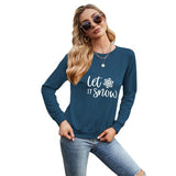 Damen Let It Snow Langarmshirt Schneeflocke Weihnachtsbluse