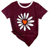 Women Daisy Love Floral Wildflower T-Shirt
