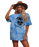T-Shirt mit Aufdruck „Summer Vibes“ für Damen, Sommershirt, Batikmuster, modisches Grafik-T-Shirt