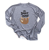 Faultier-Shirt für Damen, My Spirit Animal, langärmelig, grafische Bluse