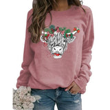 Damen Süßes Kuh Sweatshirt Kuhliebhaber Shirt