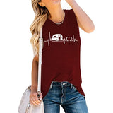 Frauen EKG Herz Tank Tops Camper Liebe Shirt