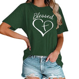 Frauen Gesegnet Herz T-Shirt Christian Tees