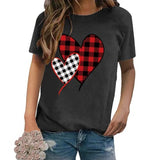 Buffalo Plaid Liebe Herzen Shirt Frauen Valentinstag Geschenk T-Shirts