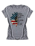 T-Shirt mit amerikanischer Flagge und Aufschrift „Freedom's Just Another Word for Nothing Left to Lose“