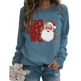 Women Vintage Santa Sweatshirt Ho Ho Ho Merry Christmas Shirt