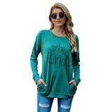 Be Kind Heart Gift Shirt Women Long Sleeve Kindness Fashion Blouse with Pockets