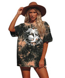T-Shirt mit Aufdruck „Summer Vibes“ für Damen, Sommershirt, Batikmuster, modisches Grafik-T-Shirt