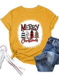 Merry Christmas T-Shirt Women Christmas Tree Shirt