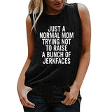 Femmes juste une maman normale essayant de ne pas élever un tas de Jerkfaces T-Shirt drôle maman chemise graphique