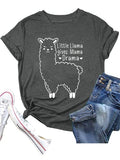 Mama Llama Tees T-shirt pour femme Little Llama Gives Mama Drama