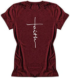 Women Cross Faith Blessed Jesus T-Shirt Christian Shirt
