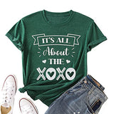 Valentines Day Shirts Women It's All About The Love Heart Tee Tops