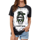 Fashion Skull Mom Shirt Army Mom Shirt American Mom Shirt Mama Life Shirt Wife Life Shirt