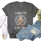 Llamast'ay 6 Feet AwayT-Shirt for Women Cute Llama Graphic Shirt