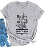 Women Rooted in Him T-Shirt Gift for Jesus Believer Faith Based Shirt
