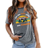 Damen All The Cool Girls are Camping T-Shirt Camping Shirt Camper Shirt für Frauen