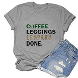 Women Coffee Leggings Leopard Done Fashion T-Shirt