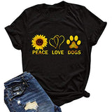 Femmes Peace Love Dogs T-Shirt Chien Maman Chemise