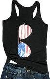 Women American Flag Sunglasses T-Shirt 4th of July Shirt