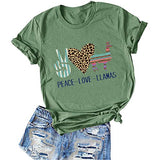 Damen Peace Love Lamas T-Shirt Lama Shirt