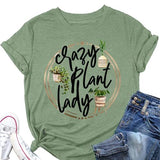 Crazy Plant Lady Shirt Damen Gartenarbeit Grafik T-Shirt Pflanzenliebhaber Tees