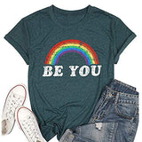 Damen Be You T-Shirt Regenbogen Shirt