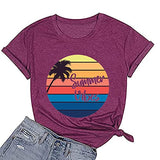 Women Summer Vibes Tee Shirt Women Summer Shirt Rainbow Graphic T-Shirt