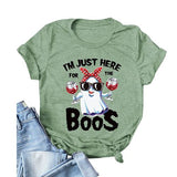 Spooky Ghost Shirt for Women I'm Just Here for The Boos T-Shirt