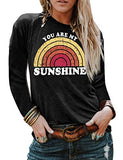 Damen You are My Sunshine Bluse Regenbogen Shirt