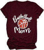 Women Basketball Mom T-Shirt Short Sleeve Mother Day Shirt