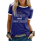 Women Lake Days and Boat Waves T-Shirt