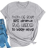 Frauen Mama von Jungs weniger Drama T-Shirt Mama Leben Shirt