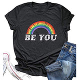 Damen Be You T-Shirt Regenbogen Shirt