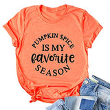 Women Pumpkin Spice is My Favorite Season Shirt T-Shirt Halloween Pumpkin Shirt