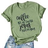 T-Shirt chrétien pour femmes, le café me fait démarrer, Jésus me fait avancer