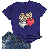 T-shirt coeur à rayures léopard et à pois pour femme