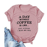 Women A Day Without Coffee is Like. Just Kidding I Have No Idea T-Shirt Funny Coffee Shirt