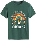 Women Chicken Lover Shirt Just A Girl Who Loves Chickens Tee Shirt